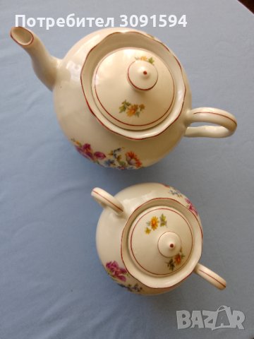  Стар Порцеланов чайник и захарница за чай , снимка 18 - Антикварни и старинни предмети - 41417845