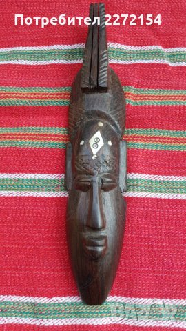 Африканска маска от абанос, снимка 1 - Антикварни и старинни предмети - 35926178