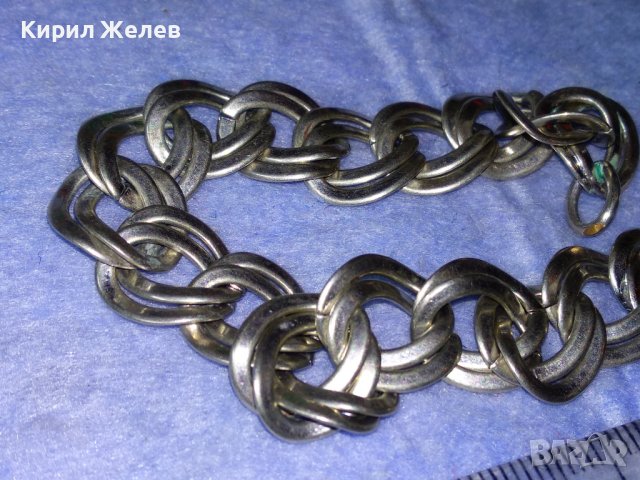 СТАРА ПОСРЕБРЕНА МЕДНА ГРИВНА РЯДКА ЗДРАВА РЕТРО ПЛЕТКА РЪЧНА МАЙСТОРСКА ИЗРАБОТКА 37905, снимка 13 - Антикварни и старинни предмети - 40690078