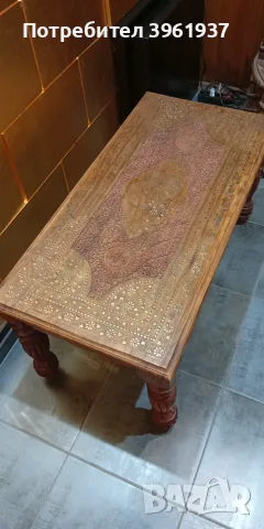 Индийска маса от шишам , снимка 3 - Декорация за дома - 56377463