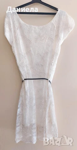Бяла лятна рокля от дантела, снимка 2 - Рокли - 51240171