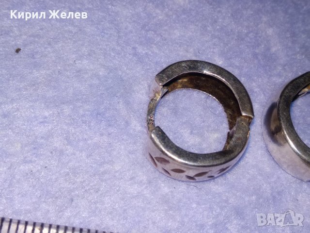 СТАРИ РЪЧНО ФЛОРАЛНО ОРНАМЕНТИРАНИ АРТ ДЕКО СРЕБЪРНИ ОБЕЦИ АНГЛИЯ СРЕБРО 925 МАЙСТОРСКИ 38696, снимка 12 - Обеци - 41730288
