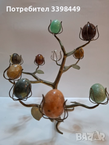 Декоративно дърво от нефрит или друг полускъпоценен, снимка 3 - Антикварни и старинни предмети - 52674077