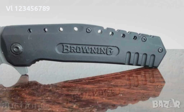 Сгъваем автоматичен нож Browning F66 с гумирана дръжка, снимка 4 - Ножове - 52777509