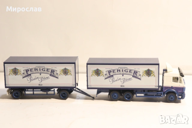 HERPA 1:87 H0 MERCEDES BENZ КАМИОН РЕМАРКЕ МОДЕЛ, снимка 6 - Колекции - 53803086