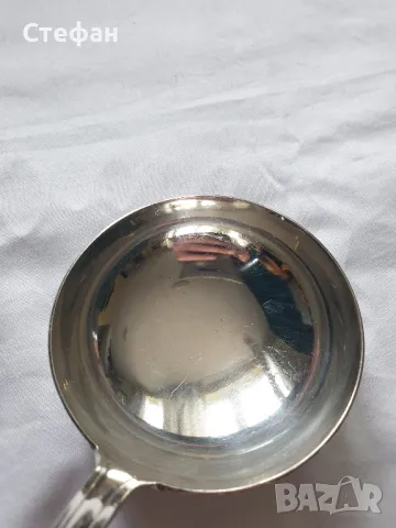 Масивен дебело посребрен черпак, снимка 2 - Антикварни и старинни предмети - 49521402