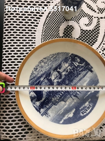 Комплект декоративна чиния и вазичка Прага, снимка 2 - Декорация за дома - 53667562