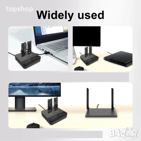 Дубликатор за M.2 SSD, 2 слота 1Gbps високоскоростно офлайн клониране на M.2 SATA SSD, Type-C - SATA, снимка 8 - Кабели и адаптери - 51598014