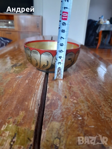 Стара дървена паница,хохлома #10, снимка 3 - Други ценни предмети - 52945320