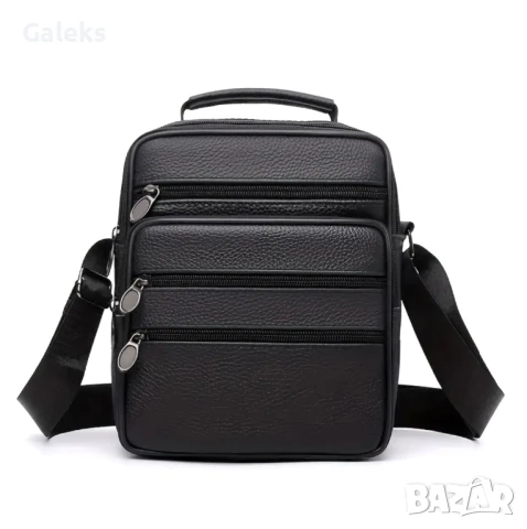 Ежедневно/Елегантна и Практична мъжка чантичка /Кафява и Черна естествена кожа!, снимка 3 - Чанти - 50530782