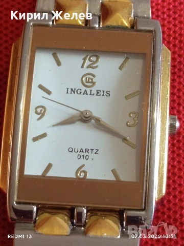 Модерен дизайн дамски часовник INGALEIS QUARTZ стил и елегантност 53748, снимка 3 - Дамски - 53674612