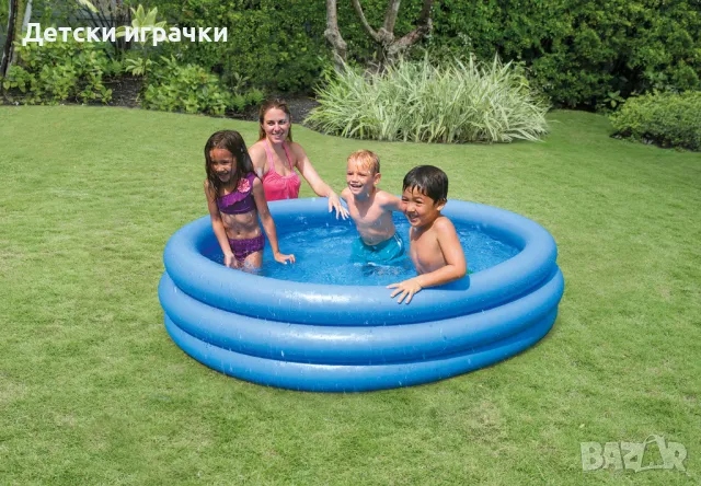 Детски надуваем басейн Intex Crystal Blue, 147 х 33 см, среден, 330 литра