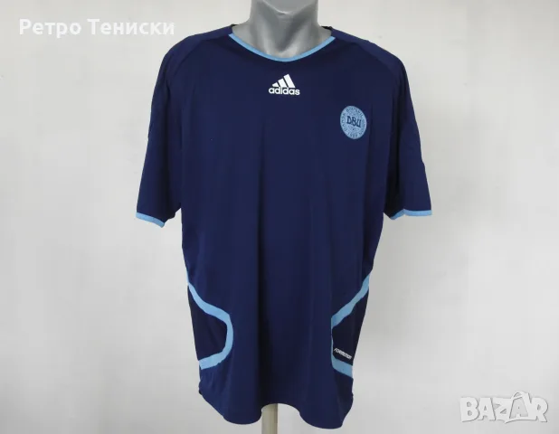 Тениска Denmark — Тренировъчен adidas — Мъже размер XL Синьо (сезон 2008)
