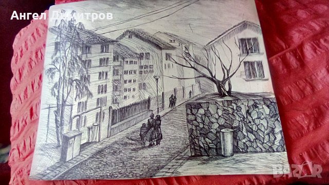 Ангел Ботев картина суха игла , снимка 1 - Картини - 41359900