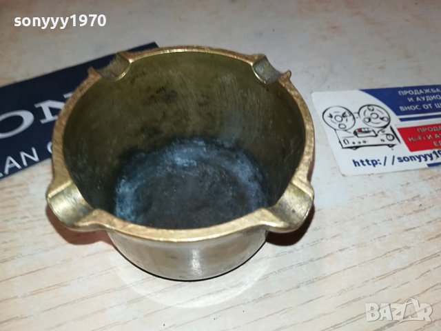 мед месингов пепелник 9х5см 2906231253, снимка 7 - Антикварни и старинни предмети - 41393031