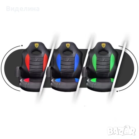 Детски геймърски офис стол – Спортен дизайн, ергономичен и регулируем, снимка 5 - Столове - 53367814