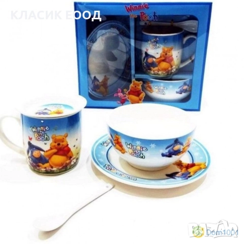 Детски сервиз за хранене Мечо Пух 5 части, снимка 2 - Други - 51845144