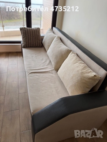 Диван кожен триместен разтегателен - 100€ , снимка 5 - Други - 53435165