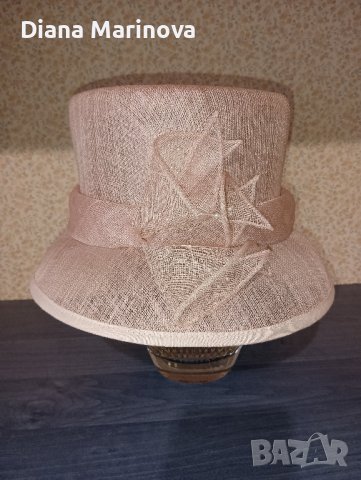 Елегантна лятна дамска шапка, официална шапка, розова лятна шапка, снимка 3 - Шапки - 40171048