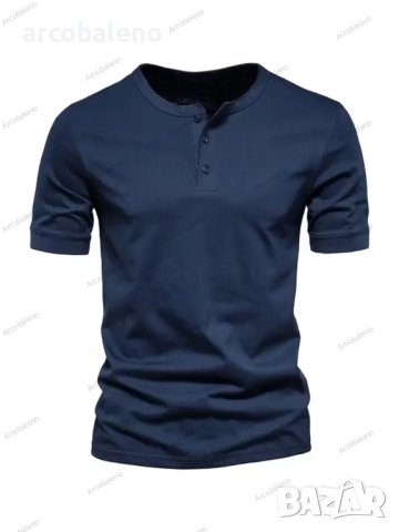 Мъжка тениска Henry Crewneck Short Sleeve T-shirt Men's Slim fit, 6цвята - 023, снимка 3 - Тениски - 41829667