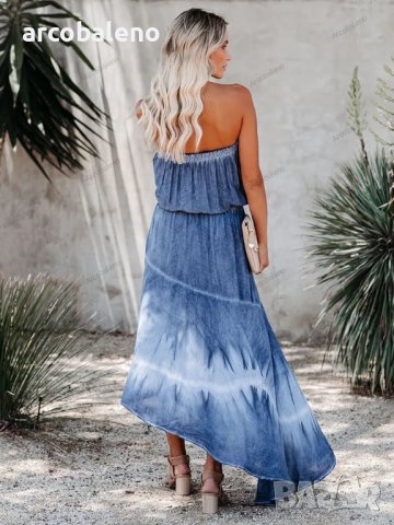 Празнична дамска рокля с нестандартна пола с кръгло деколте, снимка 4 - Рокли - 41047092