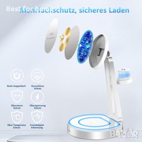 POPGMMT зарядна станция за Samasungв 1, безопасно за Mag, индуктивно безжично зарядно устройство,, снимка 5 - Безжични зарядни - 42395728