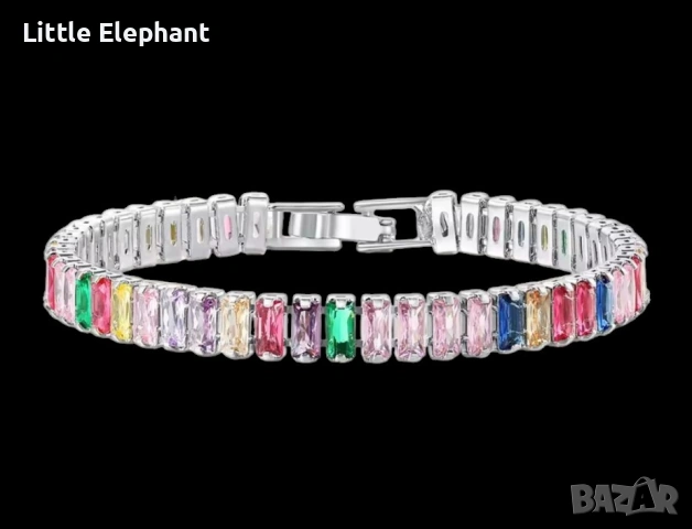 Pre order Елегантна дамска гривна тип "Тенес" с многоцветни кристали/нова