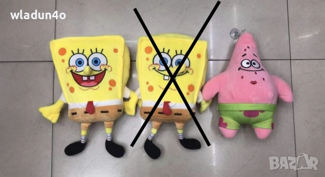 Плюшени Спондж Боб и Патрик/ Sponge Bob & Patrick -8е-7-5е, снимка 5 - Плюшени играчки - 40592532