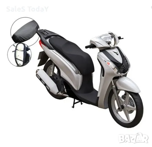 Водоустойчив калъф за седалка на мотор и скутер, черен, предпазна калъфка за седалка 