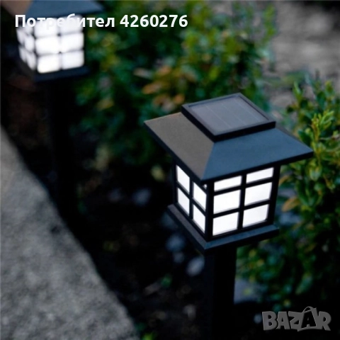 Комплект от 6 броя соларни LED лампи за двор и градина / Височина на соларната LED лампа: 27 см.
