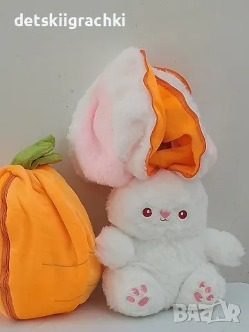 Зайче - морков и зайче - ягодка плюшени възглавнички с цип , снимка 2 - Плюшени играчки - 47761892
