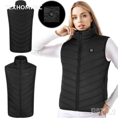 Електрически отопляем елек , 9 зони , Usb захранване,черен, снимка 5 - Елеци - 52259677