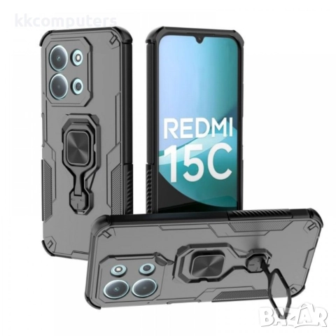 WANLONFENG Удароустойчив кълъф с Протектор за Xiaomi Redmi 15C 5G / 4G / Poco C85 4G - Черен, Син, С, снимка 5 - Калъфи, кейсове - 52072126