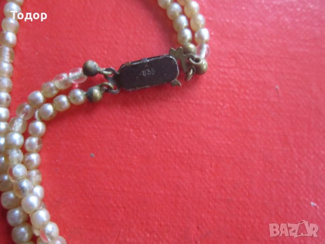 Старинен гердан колие с перли сребро 835, снимка 4 - Колиета, медальони, синджири - 35786220