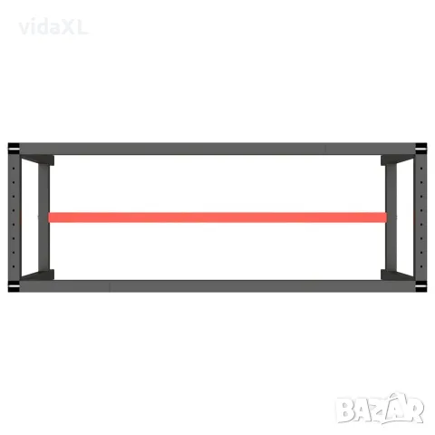 vidaXL Рамка за работна маса матово черно и червено 140x50x79 см метал, снимка 4 - Работни маси и бюра - 56146216