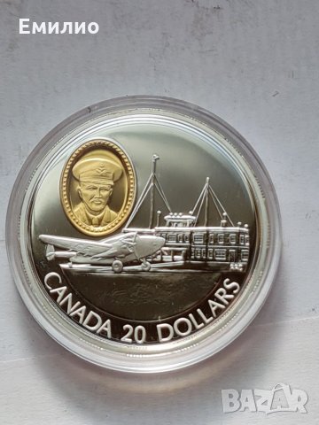 CANADA 🇨🇦  $ 20 DOLLARS 1993 год.SILVER PROOF & 24K GOLD  , снимка 3 - Нумизматика и бонистика - 35819830
