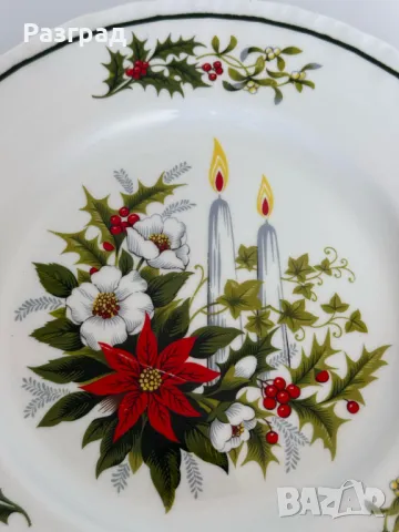 Коледно плато от Royal Tudor, Англия, снимка 3 - Чинии - 47911206