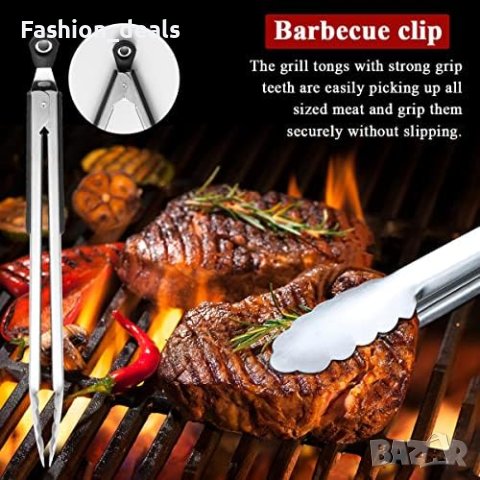 Нов Комплект аксесоари за грил 4 броя Неръждаема стомана/Барбекю на открито Къмпинг, снимка 6 - Други - 41395260