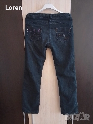 Топли ватирани детски дънки с пайети по джобовете, снимка 5 - Детски панталони и дънки - 43285777