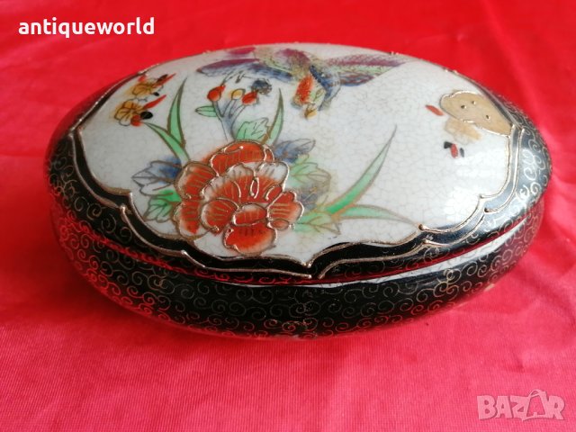 Roql SATSUMA Стара Японска Порцеланова Кутия за Бижута