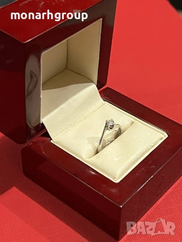 Златен пръстен /бяло злато/, снимка 3 - Пръстени - 52960199
