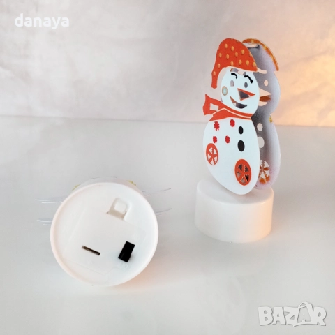 6228 Коледна електронна свещ с метална фигурка, 8 см, снимка 6 - Декорация за дома - 52019159