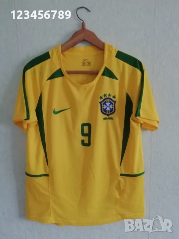 Бразилия Роналдо 2002 Nike оригинална тениска фланелка Brazil Ronaldo размер М , снимка 2 - Тениски - 50746245