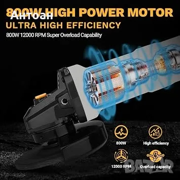 Ъглошлайф DEKOPRO 125 мм / 800 W / Регулиране на оборотите, снимка 5 - Ъглошлайфи - 55879726