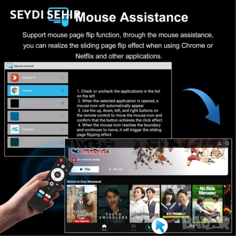 H96MAX S905L3TS Android 14 стрийминг бокс с двубандов 2.4G & 5G WIFI, безжично гласово дистанционно,, снимка 7 - Приемници и антени - 53802509