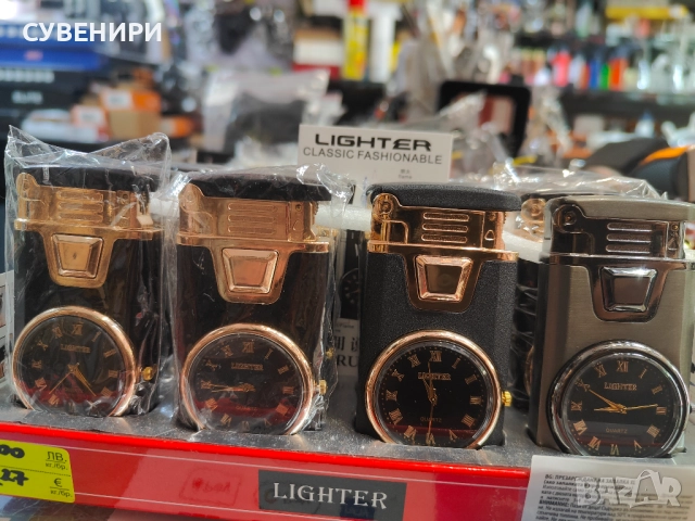 Газова запалка с вграден кварцов часовник 