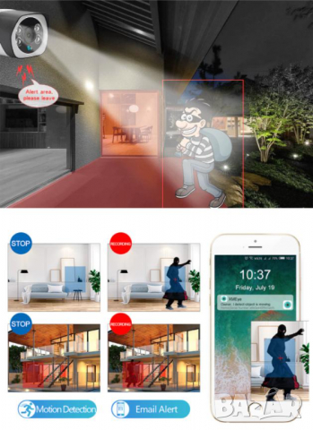 Далекобойна Ultra HD 2~5MPx IR-CUT Метална Водоустойчива H.265 Камера Цветно Нощно Виждане 64GB Слот, снимка 4 - Комплекти за видеонаблюдение - 36227253