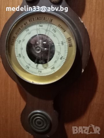 Стари, автентични и напълно изправни барометър месинг, метео станция 2 бр., снимка 9 - Антикварни и старинни предмети - 44416075