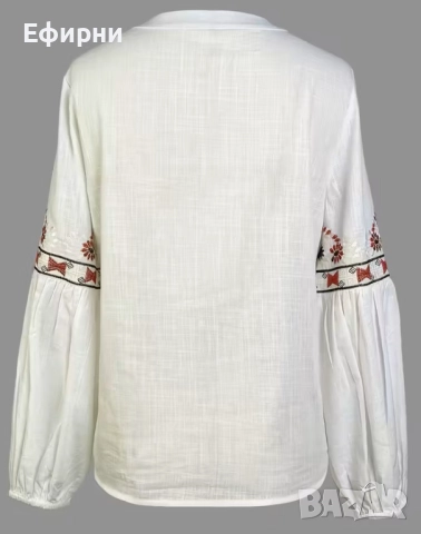 Блуза с бродерия, Дамска риза с бродерия, Бяла риза бродерия, снимка 4 - Блузи с дълъг ръкав и пуловери - 52242521