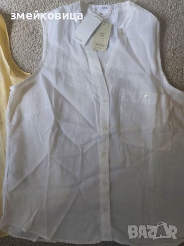 Нови ленени ризи без ръкав Манго М и Л, снимка 10 - Ризи - 41018385